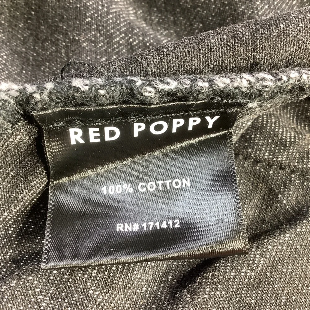 Red Poppy Mens Black Wash Embellished Graphic Denim‎ Jacket XS NWT